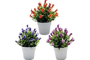 Fycooler Künstliche Callalilie Blumen Eingetopft - 3Pcs Calla Lillies Künstliche Blumen Grünpflanzen - Künstliche Callalilie in Weißen Töpfen für Wohnkultur Brauthochzeit, Büro,DIY Blumenarrangements
