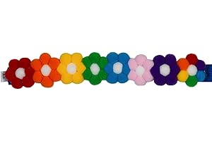 PAWHITS 2PCS Hund Katzenhalsband Regenbogen Haarball Blume Klettverschluss Haustier Halskette Netter Halsriemen Für Haustier Kostümzubehör
