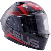 ZEUS ZS-826 BK3 Kapalı Motosiklet Kaskı Pearl Black Red L
