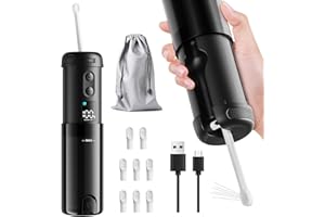 Wolady Ducha eléctrica portátil de viaje, recargable, con 5 modos de pulverización y 8 boquillas, 250 ml, mini bidé de mano IPX7 con pantalla LCD para la higiene personal y el cuidado del cama