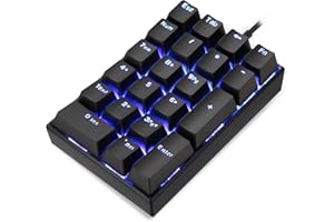 MOTOSPEED K23 Mechanical Numeric Keypad Red Switch Wired 21 Keys Mini Numpad Portable Keypad Backlight Gaming Keypad Extended Layout for Cashier