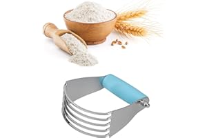 CYRANK Licuadora de pastelería de acero inoxidable, cortador de mantequilla Licuadora de masa multiusos Cortador de pastelería de alta resistencia Cortador de mezclador de masa de harina de metal(Azul)