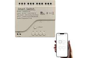 Newgoal Smart Switch a 4 canali, AC/DC 7-32V Relè WiFi momentaneo/a scatto, interruttore di controllo Bluetooth APP eWeLink, casa intelligente fai-da-te, compatibile con Alexa Google Home