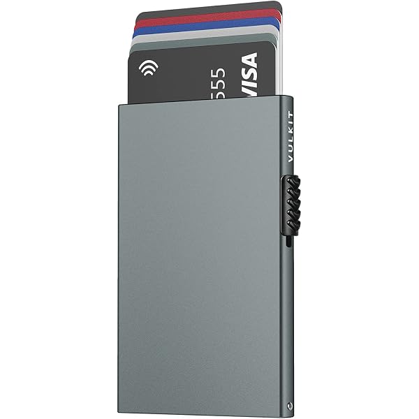 Porte-cartes Métal Anti RFID - Protection Aluminium, Blocage Sans Contact, Compact 10.5x7 Cm, 6 Cartes