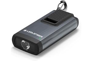 ‎LEDLENSER Ledlenser K6R Schlüsselbundleuchte, 400 Lumen, wiederaufladbar, mit USB-A -Schnittstelle, mit Rotlicht (Grau)
