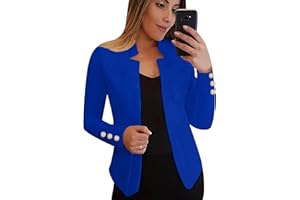 EFOFEI Femme Manteau d'Été en Lin Fin Tailo Cardigan Blazer Simple Elégant Outwear Fashion All Match Coat