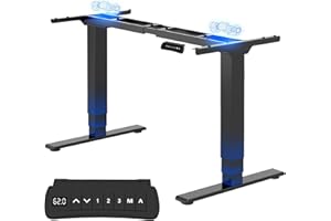 ‎FLEXISPOT FLEXISPOT Höhenverstellbarer Schreibtisch Elektrisch Tischgestell mit 2 starken Motoren, Super Belastung 160KG, 3-Fach-Teleskop, Memory-Steuerung, LED Höhenanzeige (PRO Schwarz)