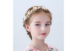 IYOU Księżniczka Kwiat Kwiat Różowa Perła Suknia Do Włosów Ślubnych Akcesoria do włosów dla Dziewczynek Zdrowa Komunia