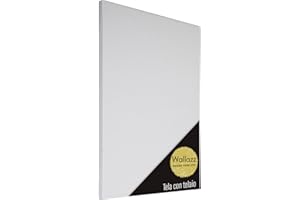 Wallazz Tela per Dipingere 100X100cm - Tela da Dipingere con Telaio in Legno Pronta all'Uso - Superficie Bianca per Pittura Acrilica, Olio e Acquerelli Professionali - Per Artisti e Principianti