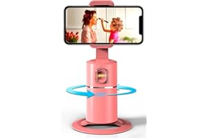 ULEWAY Handyhalterung für Smartphone,360 ° Drehbar Gesichts Tracker【Keine APP Erforderlich】 Selfie Stick,Geeignet Handyhalter für iPhone Android Live Broadcast/Video/Vlog Handy Ständer Pink…