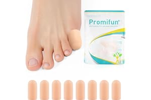 Promifun Lot de 4 paires de protections d'orteils en gel doux pour hommes et femmes, pour soulager les ongles manquants/incarnés, les cors, les ampoules et les orteils en marteau (S)