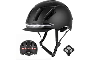 Ulip Casque de vélo Intelligent avec lumière LED Avant arrière Visière Amovible et Doublure pour Adultes Hommes Femmes