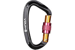 Gazechimp D forme Alpinisme Escalade Equipement Mousqueton Métal Verrouillage à Vis 24 KN