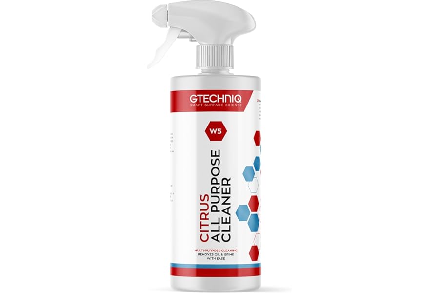 Gtechniq W5 All Purpose Cleaner - Car Degreaser Spray for Oil, Grease and Stain Remover. Suitable for Most Surfaces and Car Wheel Cleaner, 100% Biodegradable Car Cleaning Products. 500ml