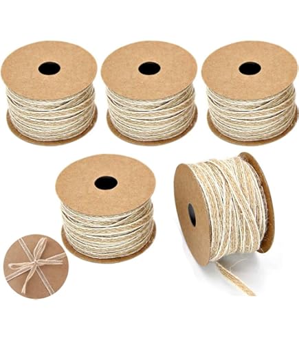 FYSL Lot De 5 Rouleaux De Ruban De Jute - Vintage - Ruban En Toile