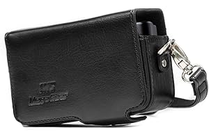 MegaGear Canon PowerShot SX740 HS, SX730 HS skórzana torba na aparat z paskiem do noszenia - czarna