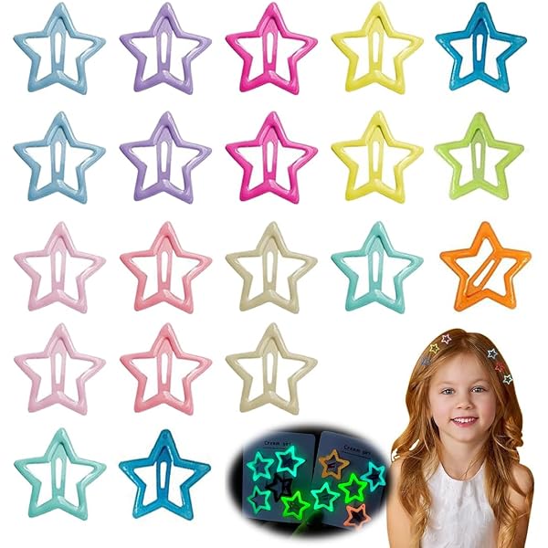 Armastuse 20 Stück Bunte Stern-Haarspangen Für Mädchen & Frauen – 3 Cm, Metall, 10 Farben, Kawaii Haarschmuck