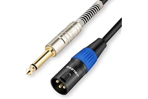 JOLGOO 1/4 Zoll TS-Mono-auf-XLR-Stecker-Kabel, unsymmetrischer 6,35-mm-Mono-Stecker auf 3-poligen XLR-Stecker, Viertelzoll-TS-Stecker auf XLR-Stecker-Mikrofonkabel, 2 Meter