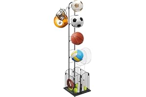 SUDSTY Support De Rangement pour Ballon, Support Ballon De Basket Organiseur De Basket-Ball, Rack De Stockage De Basket-Ball Rack De Football Extérieur Portable sans