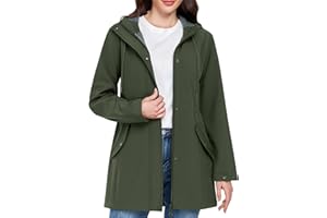 CMTOP Giacca Impermeabile Donna Parka Calda Leggera con Fodera Interna Cappotto Softshell Antivento con Cappuccio Trench Giubbino Outdoor Casual Elegante Raincoat Funzionale