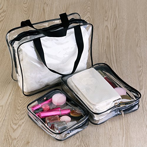 VORCOOL 3 Stück Kulturbeutel Wasserdicht Kosmetiktasche Kulturtasche Transparent - 5