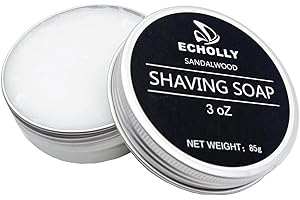 ECHOLLY Rasiercreme Körpercreme für Männer Frauen Nassrasur aufschäumend, Sandelholz-Rasierseife 85 g 3 OZ (3 OZ)
