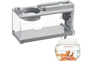 NBBWWU Kit de démarrage pour Aquarium avec Pompe à air et lumière, Imitation Pierre d'aquarium, Petit Aquarium de Table, Aquarium, Aquarium Moderne Silencieux avec Pompe à air pour décoration de Table