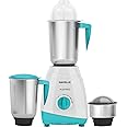 Havells 500W Aspro Neo Mixer Grinderwith 1.5L Liquidizing, 1.5L Wet and Dry, 0.4L Chutney Jar, White and Blue, 2 Year Warranty