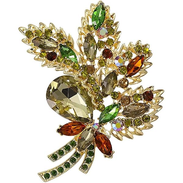 Broche Fleur En Argent Sterling Jarin - Pierres Cristal Violet Et Jaune, Occasion