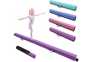 Gmypic Poutre Gymnastique Pliable 240/270/300 cm, Surface en Cuir PU, avec Sac de Rangement Fond Antidérapant, Poutre de Gymnastique Mousse pour Gymnases Enfants et Adultes