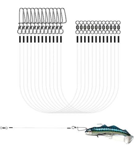 Líderes De Pesca De Fluorocarbono Luroad – Con Broches Giratorios, Resistentes Al Agua Salada