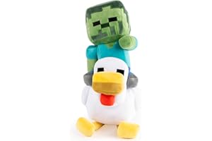 Jay Franco Minecraft Chicken Jockey Plush Pillow Buddy - 44cm Kids Ultra-Soft Stuffed Character Plushie & Cosy Pillow, Official Licensed Product, Multi