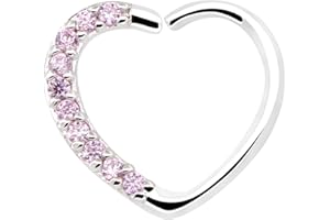 OUFER 16G Cœur Daith Piercing Helix Cartilage Argent Silver Right Fermeture CZ Tragus Boucles d'oreille Body Bijoux