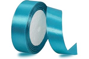 IMSOLDECOR Satinbands Türkis Blau 25mm Breit, 23 Meters Geschenkband Schleifenband für Geschenkverpackungen, DIY-Basteleien, Blumensträuße, Schleifenherstellung, Geburtstags- und Hochzeitsdekorationen
