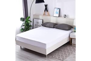 M-bestl Luxury Waterproof Mattress Protector Double,Mattress Cover,100% Waterproof and Breathable，Deep Pocket,10 Years Warranty(Double-135 X190) White