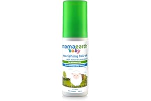 Mamaearth Nourishing Baby Hair Oil | Gentle Natural Moisturiser for Dry Scalp & Cradle Cap | Avocado & Almond Oil Enriched | Baby-Safe, Mineral Oil-Free | 100ml