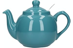 London Pottery Farmhouse 74602 - Tetera de cerámica con infusor para té en hojas sueltas, color aqua, 6 tazas (1,5 l)