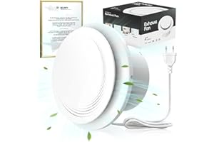 SLUELI 150mm Vortice Aspirazione Bagno, Potente Ventola Bagno, ≤35 dB, Basso Rumore, Ventilatore di Scarico Antiacqua IPX4, Installazione Facile su Finestre Soffitti Pareti in Bagni Cucine Garage