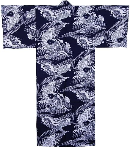 Japanya Koi Men's Yukata (Dark Blue)