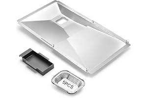 JCLMER Verstellbare Fettwanne, Abtropfschale mit Auffangwanne, passend für Nexgrill, Charbroil, Dyna Glo, Kenmore, BHG, Master, Hinterhof, Uniflame, Expert, verzinkter Stahl, Ersatzteil für 3/4/5-Brenner