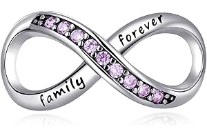 Annmors Charme Love You & Mom Argent Sterling 925 Femmes Perles Charm Pendentif Breloque avec 5A Zircone Compatible pour Européen Bracelets Collier,Halloween Christmas Gifts for Family/Lover/Friends