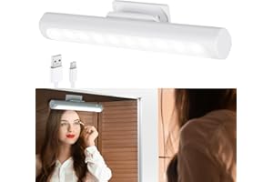 HOTUT Makeup Mirror Lights,Rechargeable Wireless Vanity Mirror Lights,Adjustable 3 Colors Brightness,Screw-Free Portable LED Lamp Bathroom Lighting,for Mirror Vanity Bathroom Wall