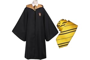 Bocguy Magician Robe, Harry Po-tter Costume Adult, Cape with Glasses and Tie, Wizard Costume for Halloween