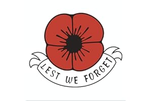 INFLUENT UK Lest we Forget Poppy Flower, Remembrance Day Sticker, Poppy Flower Decal, car, Window, Fridge, Laptop Sticker (XL - 40x36cm)