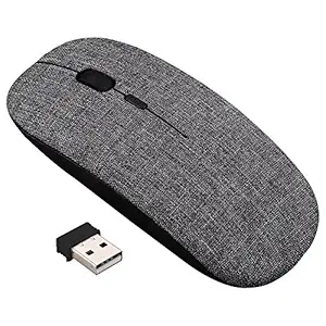 INPHIC Slim Rechargeable Silent Click 2.4G Wireless 1600DPI Mini Optical Portable Cordless Mouse with USB Receiver for PC Laptop Computer Mac MacBook (Denim)