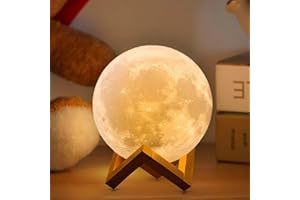 ACED Lampe lune 3D Lampe de lune 2024 Mise à niveau 16 Couleur Avec support en bois/Distant/Contrôle tactile Cadeaux pour les filles Femmes Petite amie Garçon Diamètre