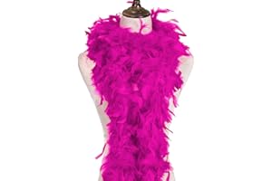 KOPPER-24 Boa en plumes 180 cm – Costume burlesque garden long XL grand boa écharpe plumes Carnaval Carnaval Bricolage Ailes d'ange indiennes adultes – Rose