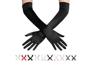 AUNGKWANG Guantes Encaje, Guantes Largos, Años 20 Vintage Encaje Guantes, Adecuado para Ópera, Accesorios para Disfraces de Fiesta de Boda, Longitud del Codo 40cm