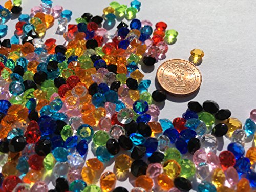 2500 Stück 3mm glitzernde bunte Deko Diamanten Brillianten Strasssteine Acrylsteine transparent klar kristall basteln Gltzersteine Schmucksteine Strass Steine zum Verzieren Dekorieren von CRYSTAL KING - 3