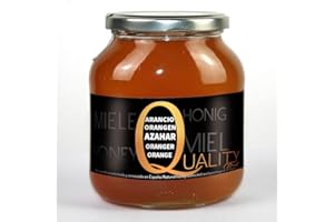 QUALITY ROASTERS COFFEES Miel d'abeille pur 100%. Miel brut. 1 Kg. Produit en Espagne. Non pasteurisé et non chauffé. Artisan de haute qualité. Bocal en verre. Grande variété de saveurs exquises. (Fleur d'Oranger)